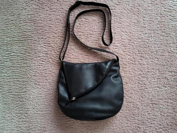 ZEER MOOIE APARTE ZWART LEREN MERK SCHOUDER/CROSSOVER TAS., Sieraden, Tassen en Uiterlijk, Tassen | Schoudertassen, Nieuw, Overige merken
