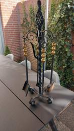 Smeedijzeren openhaard set., Huis en Inrichting, Haarden, Ophalen, Gebruikt, Vrijstaande haard, Houthaard