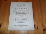 T. Latour - quatre sonates, Muziek en Instrumenten, Bladmuziek, Gebruikt, Klassiek, Ophalen of Verzenden, Artiest of Componist