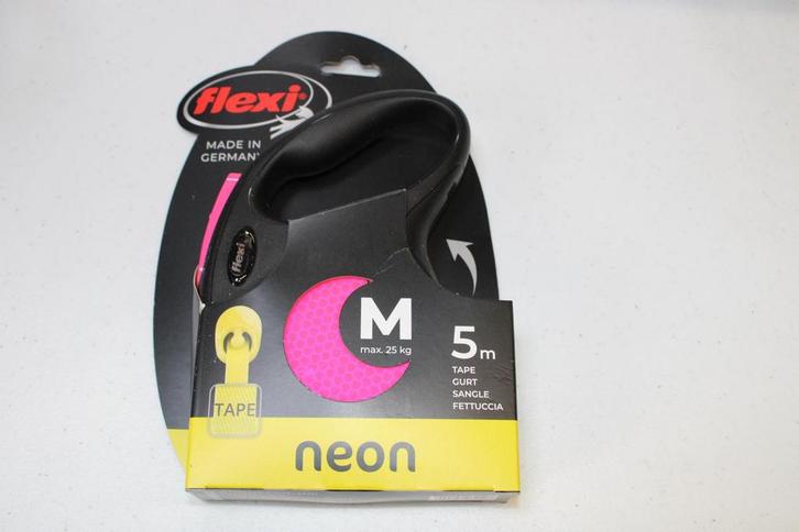 Flexi TAPE neon M 5m max 25KG roos, Dieren en Toebehoren, Hondenriemen, Nieuw, Hondenriem, Ophalen of Verzenden