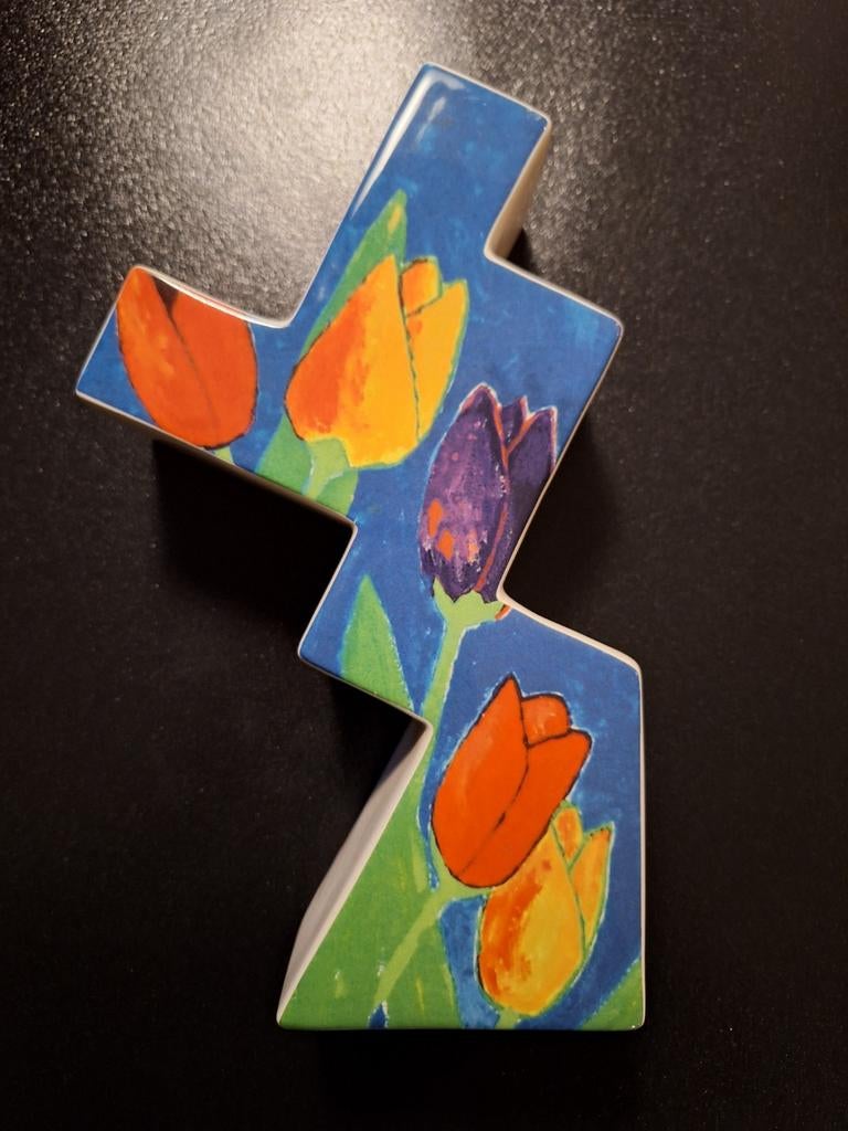 Unieke Schoonhoven Keramiek Tulpenvaas, Ophalen of Verzenden, Overige kleuren, Aardewerk of Porselein, Minder dan 50 cm