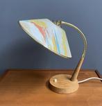 50 jaren TEMDE tafel lamp gekleurde kap met buig nek, Gebruikt, Vintage, Ophalen of Verzenden, Metaal