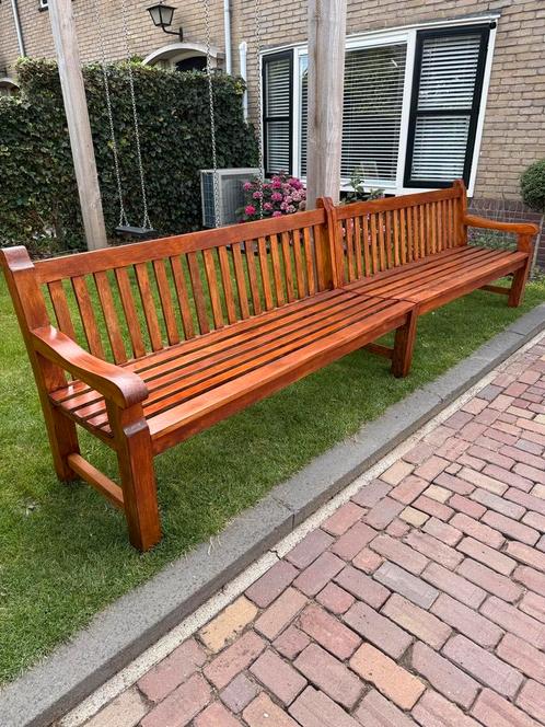 Teakhouten bank super groot 3.6 meter uniek (2delen), Tuin en Terras, Tuinbanken, Gebruikt, Teakhout, Ophalen