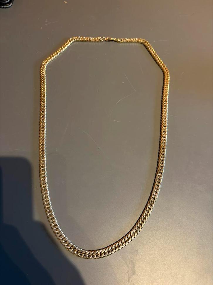 Vergulde Cuban link ketting,80 cm,85,8 gram – brede schakels, Sieraden, Tassen en Uiterlijk, Kettingen, Overige materialen, Goud