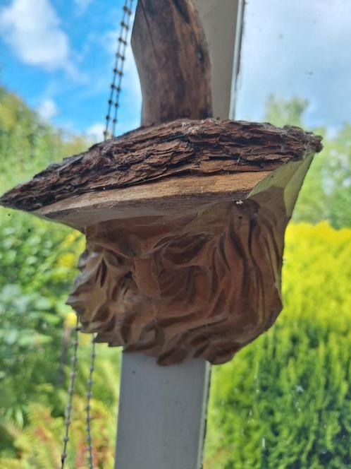 Houten Bosfiguur Man met Baard - Oostenrijks Handwerk, Antiek en Kunst, Kunst | Beelden en Houtsnijwerken, Verzenden