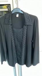 ZWARTE TUNIEK BLOUSE met KANT en KRAALTJES, Zwart, Maat 46/48 (XL) of groter, Nieuw, Ophalen of Verzenden