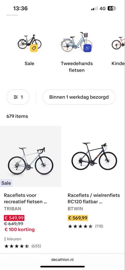 Triban Racefiets - Zo goed als nieuw!, Fietsen en Brommers, Fietsen | Racefietsen, Zo goed als nieuw, Heren, Overige merken, Minder dan 10 versnellingen