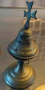 Oude messing wierookbrander met kruis, Antiek en Kunst, Antiek | Religie, Ophalen of Verzenden