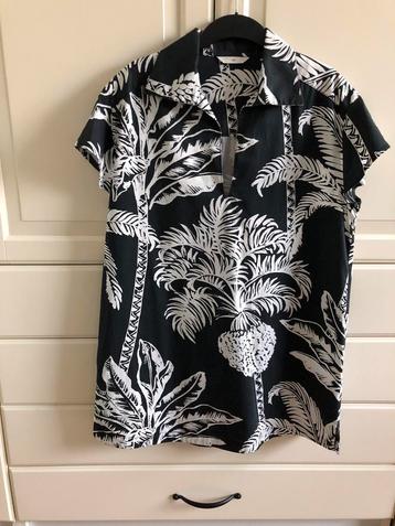 Prachtige print zwart wit Palm strand tuniek jurkje M / L