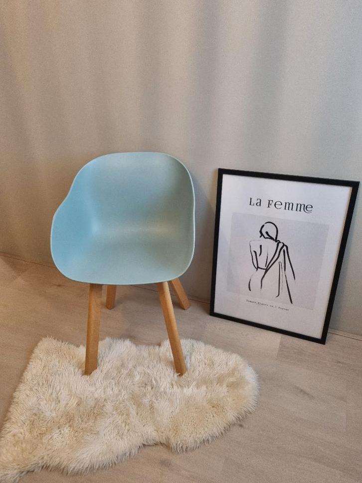 Kunststof kuipstoel, Huis en Inrichting, Stoelen, Zo goed als nieuw, Eén, Kunststof, Blauw, Ophalen