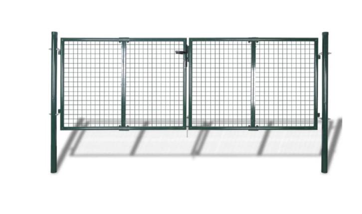 Tuinhekwerk met gaasdeur en muurrooster 306 bij 75 cm, Tuin en Terras, Tuinpoorten, Nieuw, Draaipoort, Staal, 150 tot 200 cm, Minder dan 100 cm