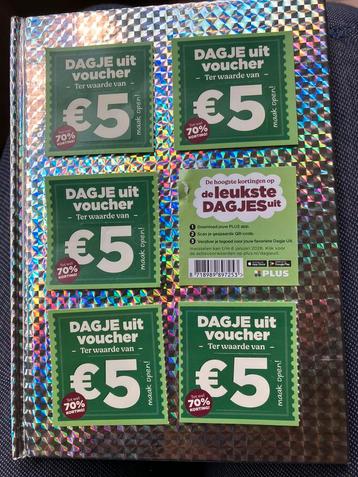 6x DAGJE UIT VOUCHER t.w. € 5,00 beschikbaar voor biedingen