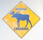 "Moose Crossing" - metalen schild 30,5 cm (eland gewei), Huis en Inrichting, Woonaccessoires | Tekstborden en Spreuken, Nieuw