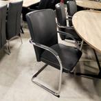 Lande vergaderstoel - zwarte lederen bekleding, Huis en Inrichting, Stoelen, Niet ingevuld, Gebruikt, Niet ingevuld, Niet ingevuld