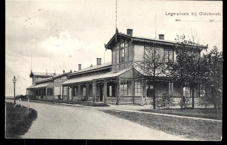 Oldebroek (Gld.), Legerplaats, Hoofdgebouw, gelopen 1908, Verzamelen, Ansichtkaarten | Nederland, Gelopen, Gelderland, Voor 1920