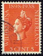 Nederland 1938, regeringsjubileum, 5 cent, met watermerk., Verzenden, T/m 1940, Gestempeld