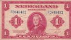 1 GULDEN 1943 WILHELMINA, Postzegels en Munten, Bankbiljetten | Nederland, 1 gulden, Ophalen of Verzenden