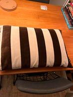 Nieuw fluwelen kussen beige/bruin gestreept 55x38cm, Huis en Inrichting, Woonaccessoires | Kussens, Ophalen of Verzenden, Nieuw