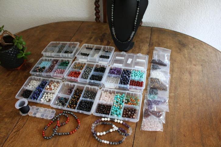 Heel veel gesorteerde Edelstenen Kralen, Sieraden, Tassen en Uiterlijk, Edelstenen, Zo goed als nieuw, Ophalen of Verzenden
