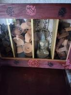 Vitrine box hout 4 boeddha/Ganesha zie omschrijving, Huis en Inrichting, Ophalen of Verzenden