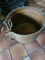 Koper ketel met koper haard tang, Ophalen of Verzenden