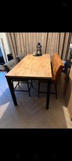 Mango houten eettafel barset, Huis en Inrichting, Ophalen, 50 tot 100 cm, Zo goed als nieuw, Vijf personen of meer