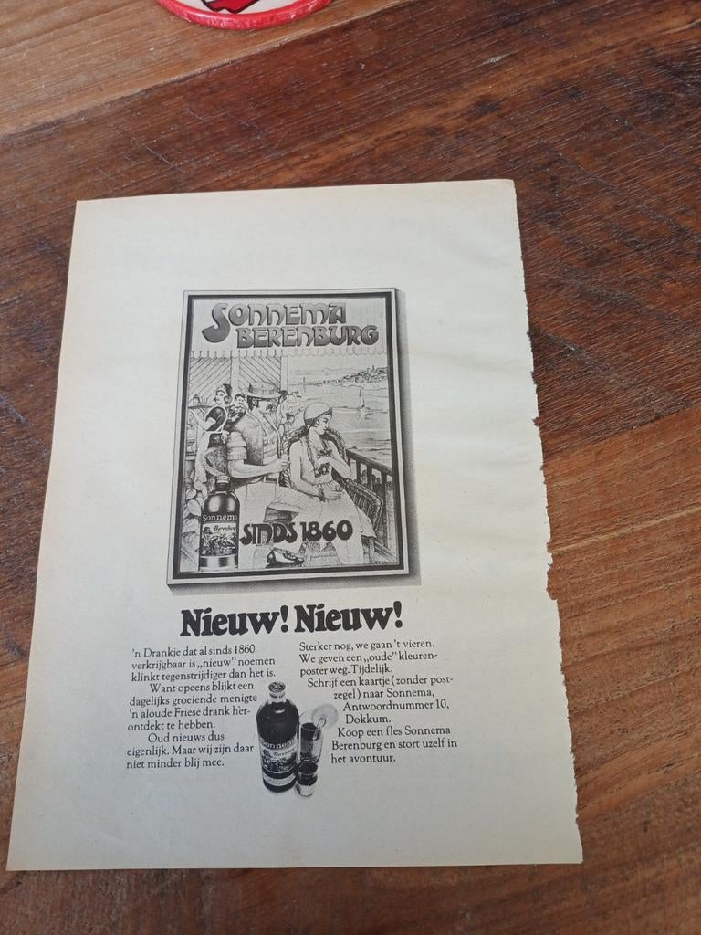 Advertentie van Sonnema berenburg nieuw 1971, Verzamelen, Ophalen of Verzenden, Nieuw, Overige typen