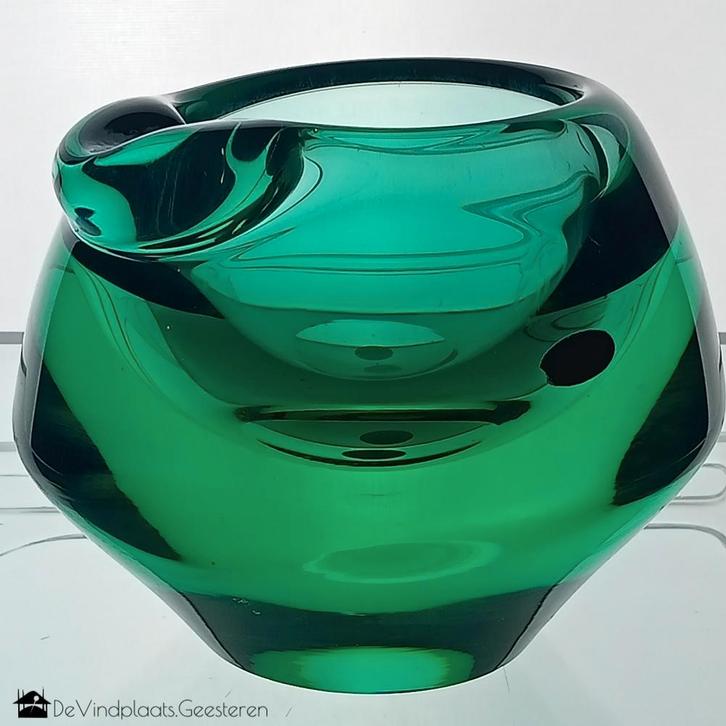 Jaren 70 Sklo space age asbak, Antiek en Kunst, Antiek | Glas en Kristal, Ophalen of Verzenden