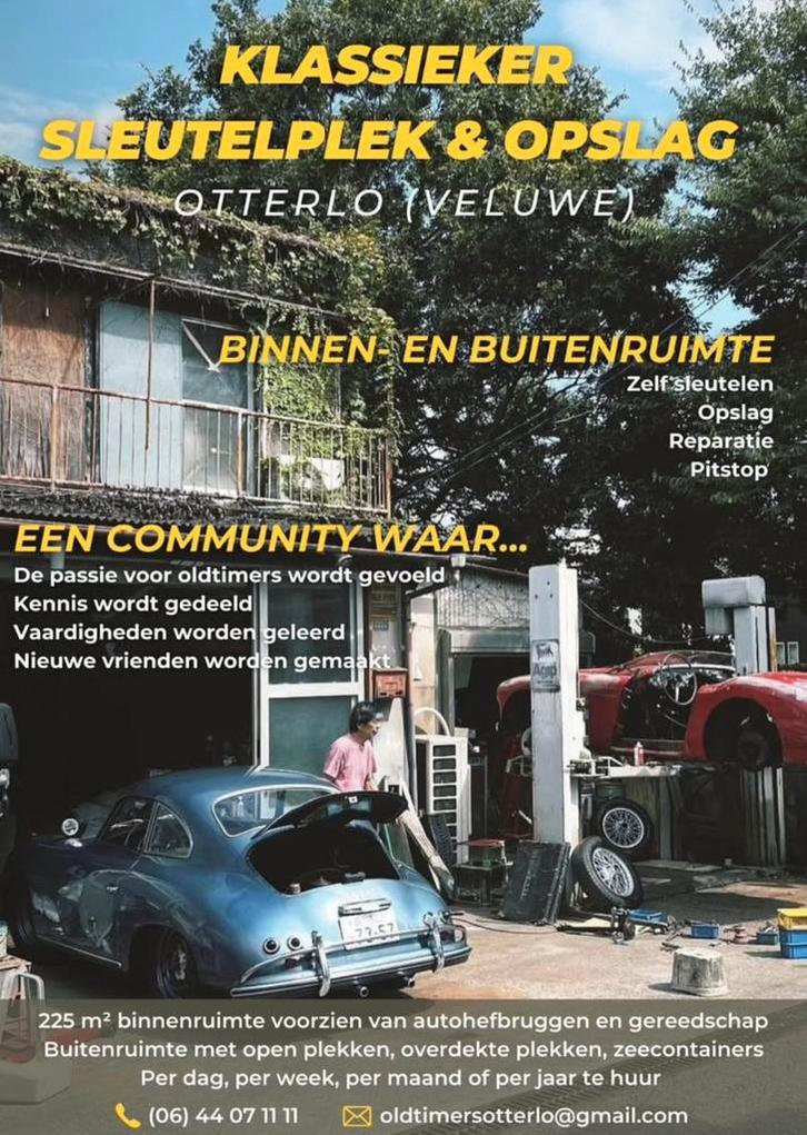 Oldtimer stalling &sleutelplek loods met binnenruimte Veluwe, Auto diversen, Overige Auto diversen, Ophalen
