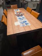 Houten Eettafel - Houtvision L2.20cm-B1.08cm-H 75cm, Huis en Inrichting, Tafels | Eettafels, Ophalen, Gebruikt, 200 cm of meer