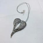 Vintage Zilveren Engelenvleugels Ketting, Met hanger, Ophalen of Verzenden, Zo goed als nieuw, Zilver