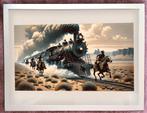 [Poster in Frame] Cowboy Stoomtrein Wilde Westen Western Art, Ophalen of Verzenden, Nieuw, A1 t/m A3, Film en Tv