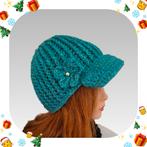 Handgemaakte Pet groen, Kleding | Dames, Hoeden en Petten, Verzenden, Nieuw, One size fits all, Pet