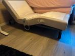 Elektrische onderstel boxspring 2 stuks, Ophalen, 90 cm, Beige, Tweepersoons