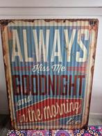 Decoratief Metalen Bord - Always Kiss Me Goodnight, Ophalen