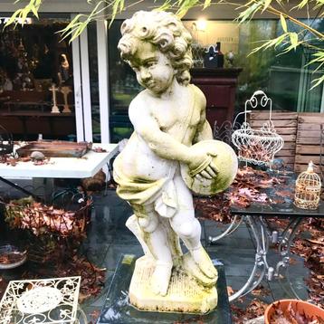 * Engel beeld, oude Tuinbeelden Engelen Putti Cherubijn Kind beschikbaar voor biedingen