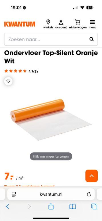 Ondervloer top silent - ongeveer 40 m2 beschikbaar voor biedingen