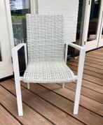 Tuinstoelen wit met gemeleerd witte wicker zitting, Tuin en Terras, Tuinstoelen, Ophalen, Gebruikt, Aluminium, Stapelbaar
