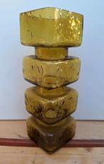 Vintage Helena Tynell Finland vaasje glas glazen amber, Gebruikt, Overige kleuren, Ophalen of Verzenden, Glas