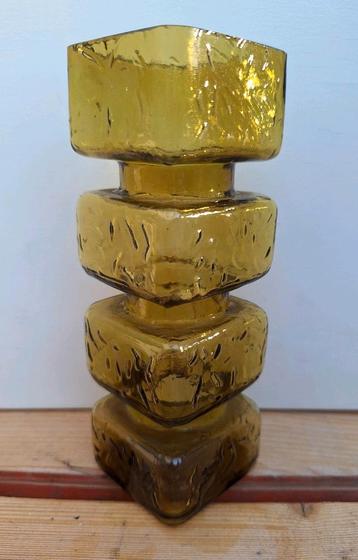 Vintage Helena Tynell Finland vaasje glas glazen amber beschikbaar voor biedingen