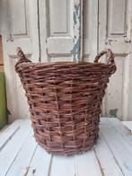 Oude gevlochten wilgentenen mand, Ophalen of Verzenden