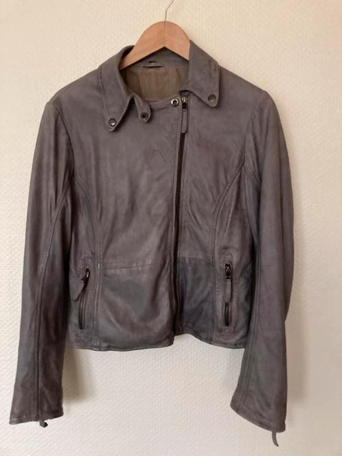 LEVINSKY Muisgrijs Leren Jasje Maat 38, Kleding | Dames, Jasjes, Kostuums en Pakken, Zo goed als nieuw, Jasje, Maat 38/40 (M)