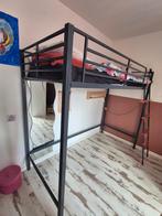 1 persoons Ikea hoogslaper metaal grijs/eenpersoonsbed., Huis en Inrichting, Slaapkamer | Stapelbedden en Hoogslapers, Ophalen