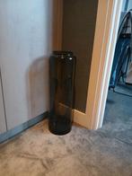 Zwarte vaas van smoke glas. 60 cm hoog, Ophalen, Zo goed als nieuw, Metaal