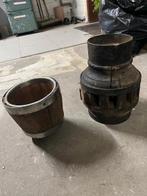 Houten spaakwielas en Edammer kaasvaatje, Ophalen of Verzenden