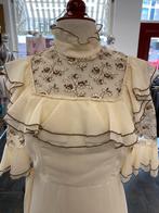 Vintage trouwjurk, Overige typen, Beige, Ophalen of Verzenden, Maat 36 (S)