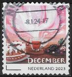 2023, NVPH 4154 - Decemberzegel, Kop thee met taart {A229}, Ophalen of Verzenden, Na 1940, Gestempeld
