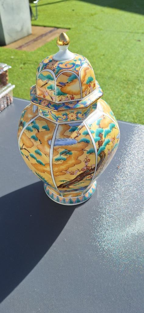 Mooie aparte chinese vaas met deksel, Huis en Inrichting, Woonaccessoires | Vazen, Gebruikt, Overige kleuren, Minder dan 50 cm