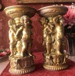 2 Barok kandelaars zuilen engelen beeld goud klassiek antiek, Huis en Inrichting, Woonaccessoires | Kandelaars en Kaarsen, Overige materialen