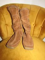 G406 Belissima mt 40 bont laarzen cognac suède leer leder, Hoge laarzen, Bruin, Verzenden, Belissima